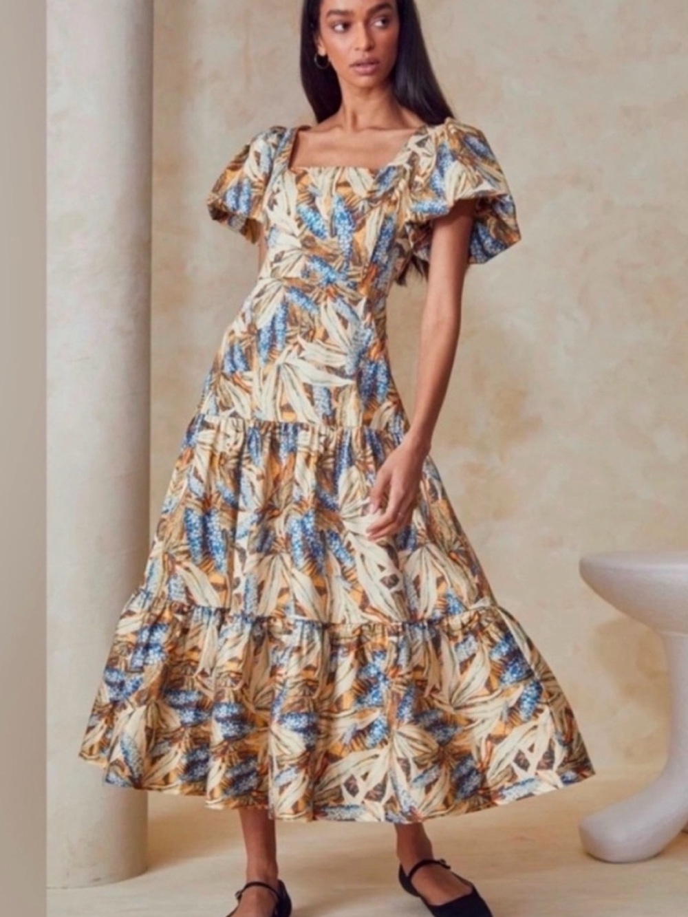 HUNTER BELL Cassidy Dress in Brown & Blue Harvest Size 6